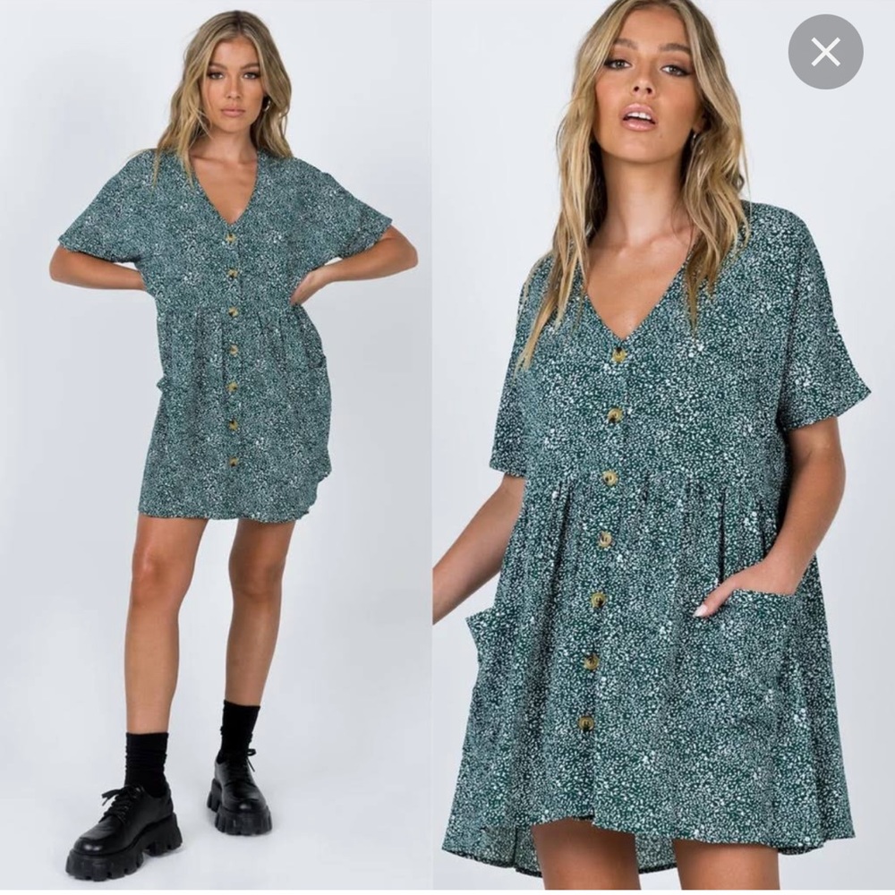 Princess Polly Green Floral Mini Dress